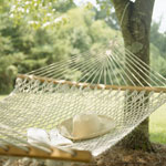 High density (HDPE) and high tenacity (GRET) polyethylene monofilament yarns from Esbjerg Thermoplast for hammock netting