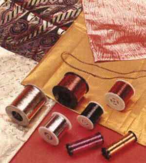 Metallic coated slit polyester film yarn by Modern Tex