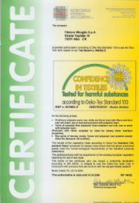 Oekotex certificate for Miroglio