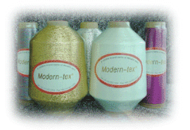 Metallic coated slit polyester film yarn by Modern Tex