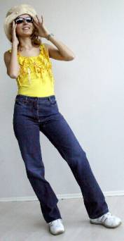 Nettle fabric jeans