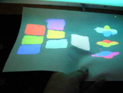 agitated UVA pigments in Solaflon under the lamp