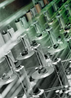 production of silver coated yarns for Ultraflex tapes