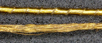 Plasma gold coated Polyester high tenacity yarn dtex 150 f 48