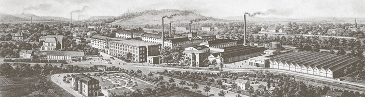 View of the spinning mill in Schedewitz in the year 1897