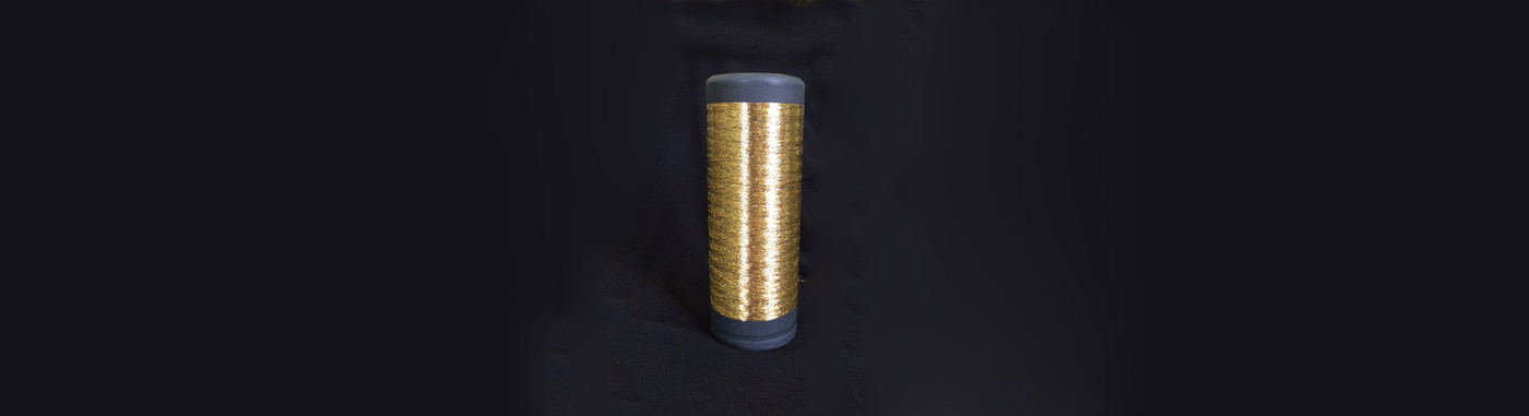 Plasma 24K Gold coated Polyester FDY yarn in various counts available from stock service