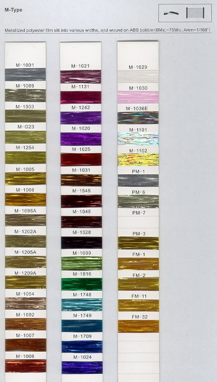 M type metallic yarn