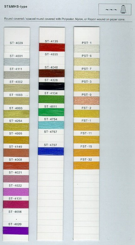 ST-type metallic yarn, PET/PA/Rayon covered with M-type metallic yarn