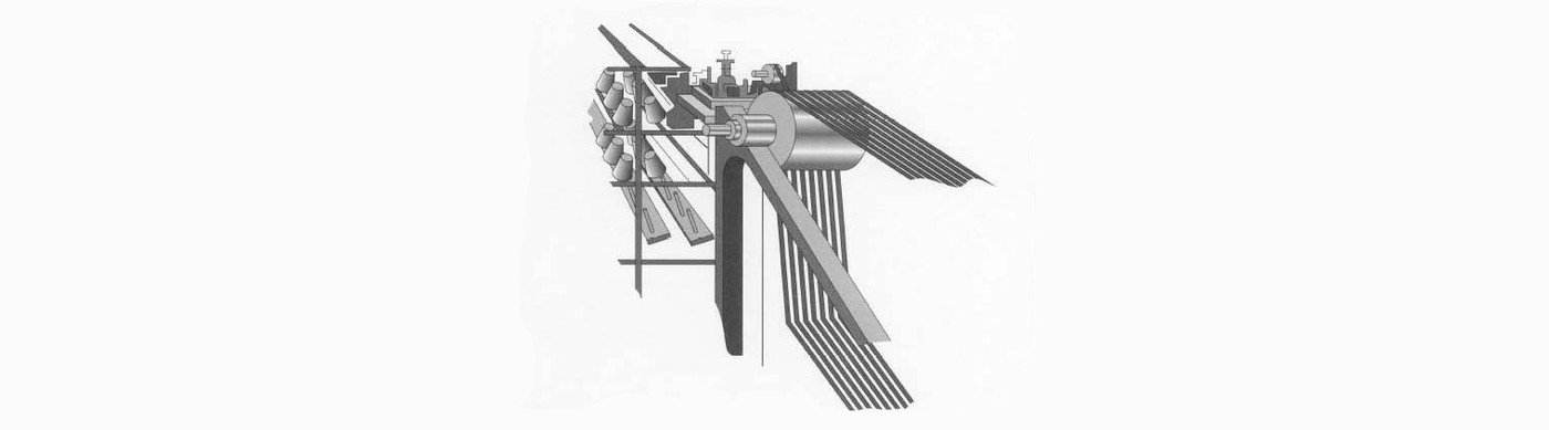 After the particular thread for ribbon has been spun, dyed, and treated, it is rolled on bobbins. The bobbins are placed on a ribbon loom that consists of a series of miniature looms, each with its own shuttle and warp sized to produce the desired width of ribbon. The woven product emerges on rollers that carry it forward for further processing such as adding glues, stiffeners, or fabric treatments. A winder then places the ribbon on spools for packaging and sale.