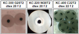 Clacarbo core conductive types KC300 G28T2, KC220 W28T2 and KC400 C22T2 where carbon is impregnated in the core part of the fiber